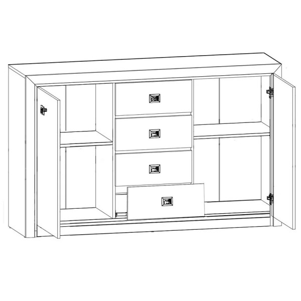 Комод Коен МДФ KOM2D4S Венге магія/штрокс темний Гербор (Gerbor) Україна